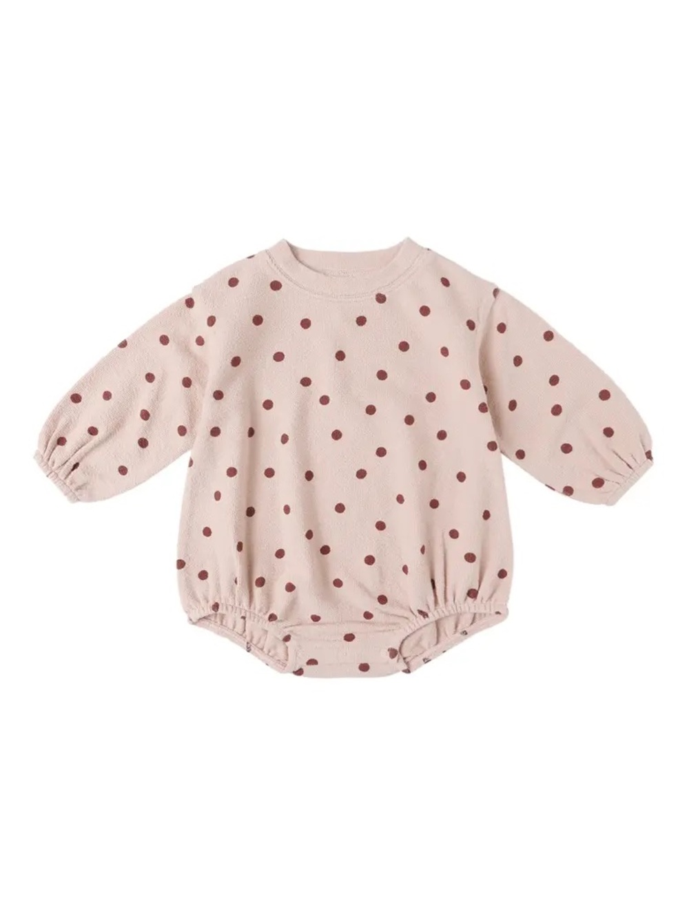 RYLEE AND CRU SPONGEY KNIT ROMPER POLKA DOTS long sleeve baby 3-6 months